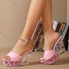 Fashion Women's Wedge Nightclub 10CM High Heel Slippers Flower Walking Pipe Dance Shoes Platform Crystal Sole Sexy Sandals Shoes Women
