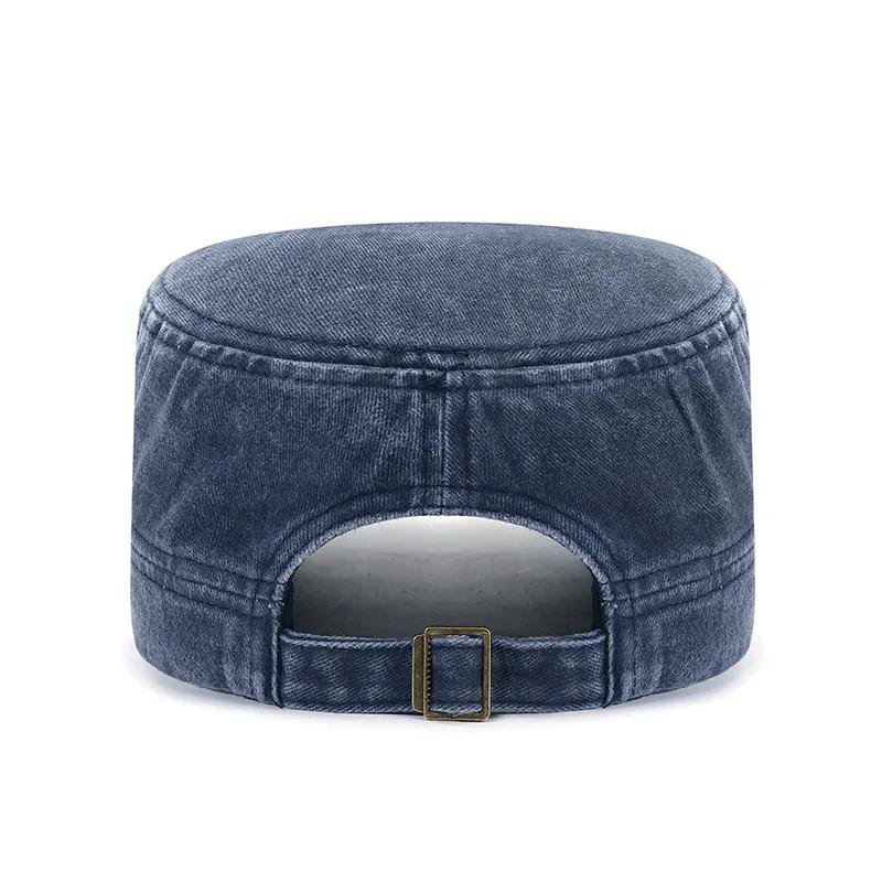 Стираная шляпа, состаренная хлопковая шляпа с плоским верхом, хлопковая дышащая кепка на пуговицах, шляпа от солнца для молодых и средних лет