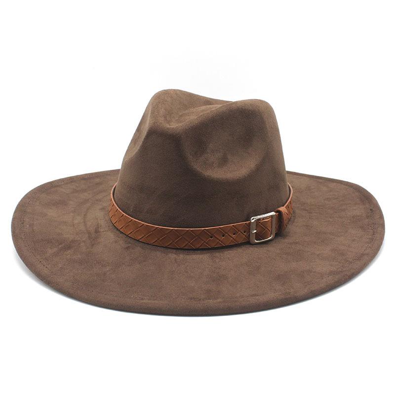 Замшевая шляпа в стиле джаз с большими полями, модная шляпа для леди и джентльмена, вечеринка, банкет, пальто, подходящая шляпа