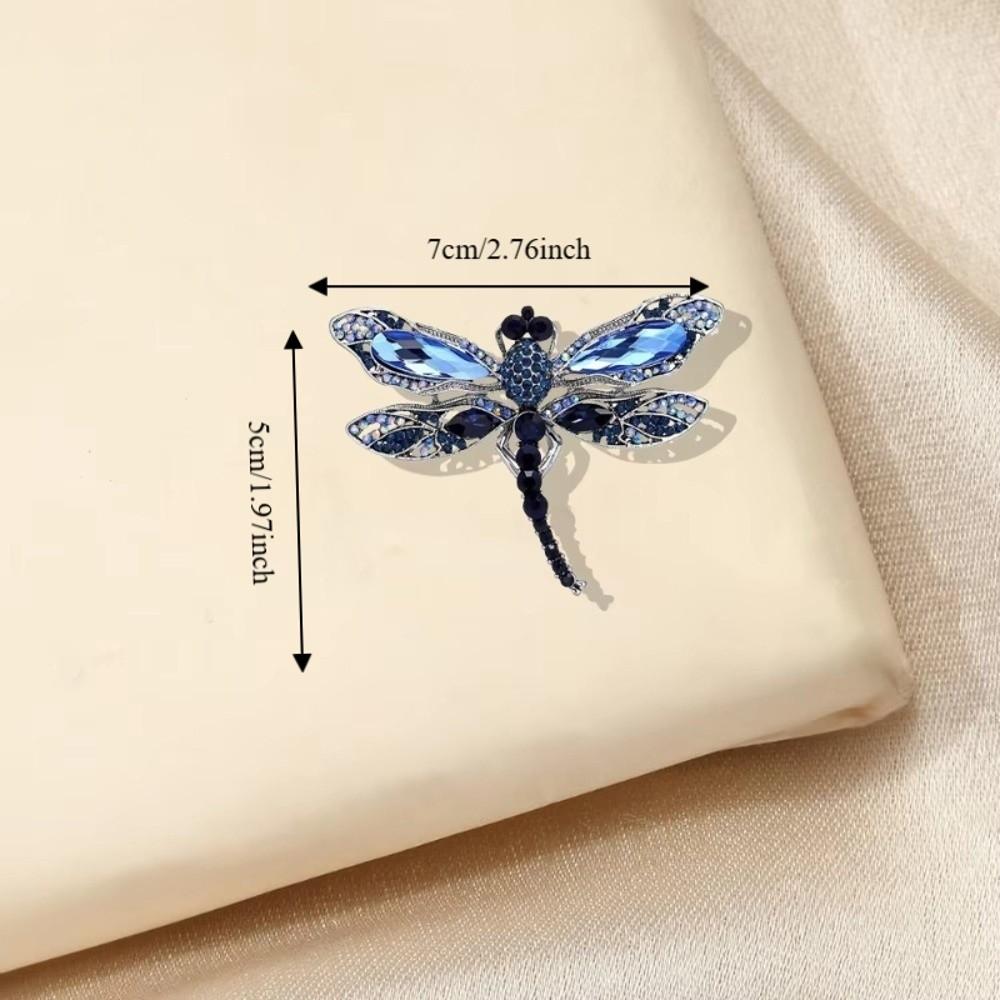 Elegant Rhinestone Brooch Zinc Zinc Alloy Women Brooches Gifts Crystal Dragonfly Badge Pin Blazer