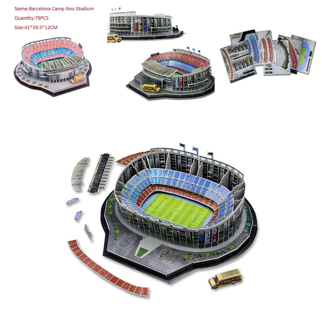 Изысканный 3D-пазл стадиона «Камп Ноу» в Барселоне, модель-головоломка футбольного клуба