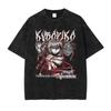 Killua Zoldyck God Speed Lightning Double Sided Print TShirt Washed Oversized Casual Streetwear Tee For Hunter X Hunter Fans