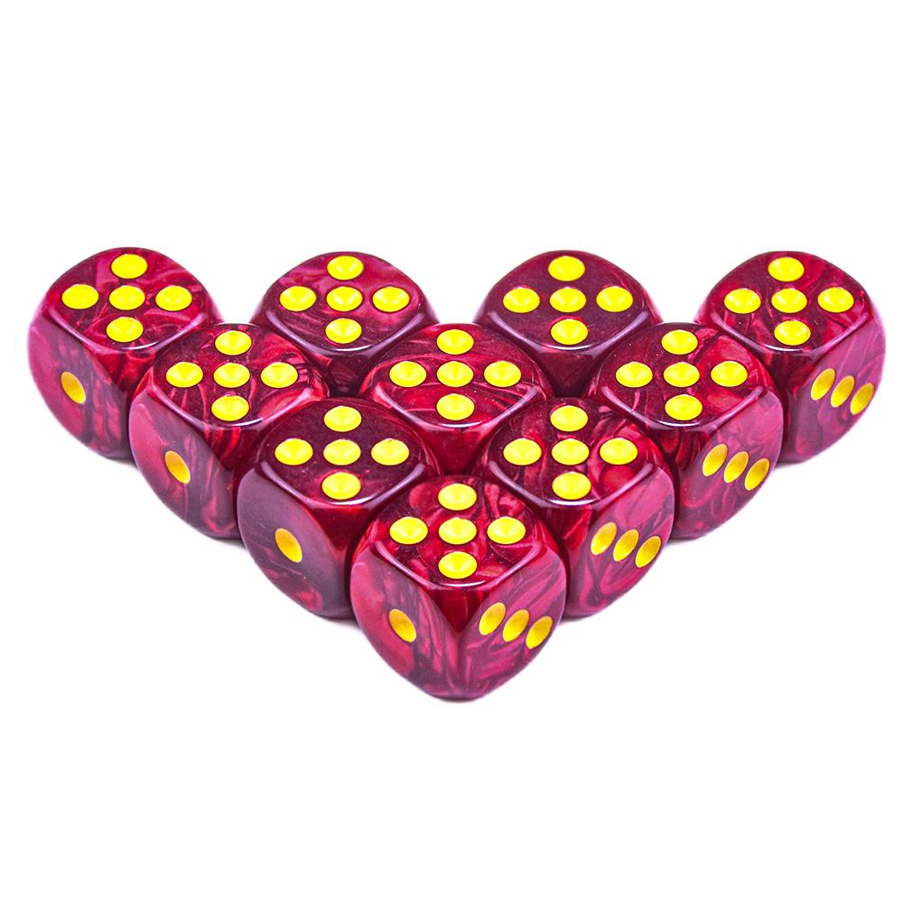 10Pcs Dice D6 16mm Gambling Dice Marble Effect Dots Dice Game Accessories Toy and Gift