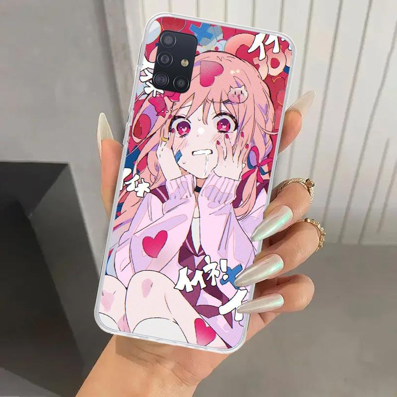Милый Аниме Девушка INS Чехол для Телефона для Samsung Galaxy A52 A32 A22 A12 A02S A50S A30S A10S Note 20 Ultra 10 Plus S10 A31 A20 A71 A72