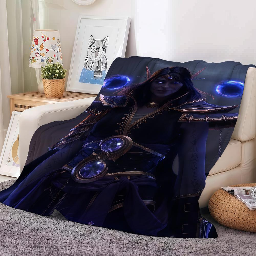 Плед Game W-world Of Warcraft Теплый и Мягкий Подходит для Спальни Гостиной Дивана-кровати Офиса Путешествий Кемпинга