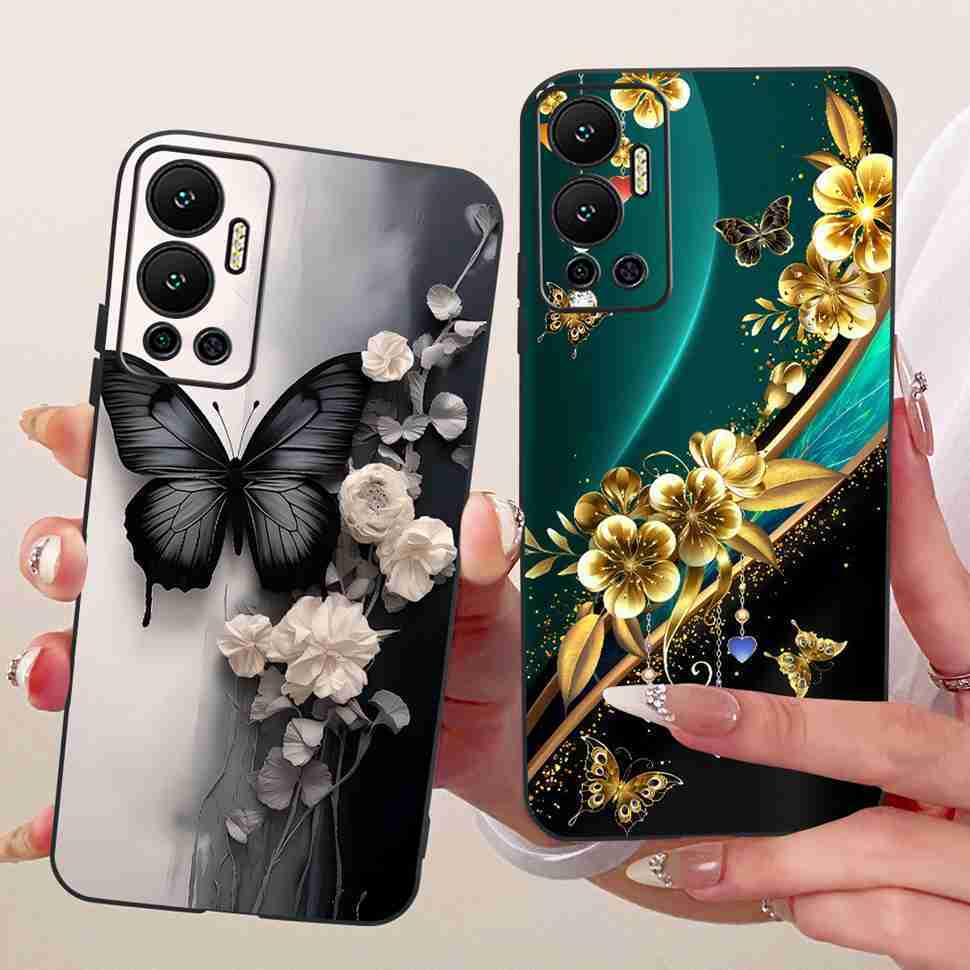 For Infinix Hot 12 Case Nice Butterfly Back Cover Phone Case Soft TPU Silicone Coque Cases For Infinix Hot12 Hot 12 Bumper