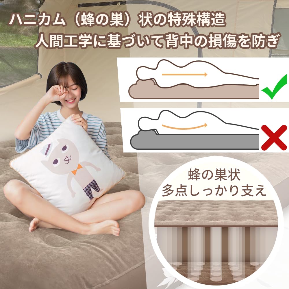 Двойной надувной матрас, компактный, перезаряжаемый, для кемпинга, грузоподъемность 300 кг, для домашнего использования, предотвращение стихийных бедствий, 150–200 см