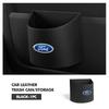 Car Door Leather Trash Can Auto Hanging Rubbish Storage Bag For Ford mk2 mk3 Ranger Mondeo mk4 S-MAX Kuga Mustang Fusion