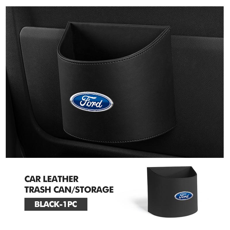 Car Door Leather Trash Can Auto Hanging Rubbish Storage Bag For Ford mk2 mk3 Ranger Mondeo mk4 S-MAX Kuga Mustang Fusion