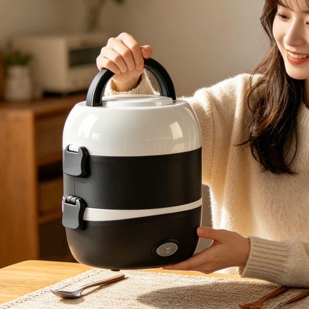 Stainless Steel Thermal Food Container Plug In Food Warmer Steamer Worker Meal Prep