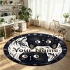 Mandala Ornament (392) Theme Round Crystal Velvet Rug Custom Name Text Personalized Floor Mat Home Decor Non Slip Crystal Carpet
