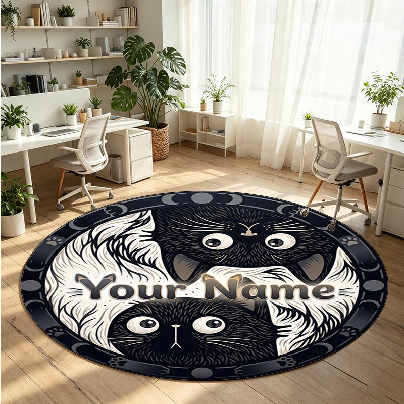 Mandala Ornament (392) Theme Round Crystal Velvet Rug Custom Name Text Personalized Floor Mat Home Decor Non Slip Crystal Carpet
