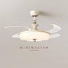Mid-Century Cream Invisible Ceiling Fan Light: Silent, Large Airflow, 2025 Design for Bedroom and Restaurant.