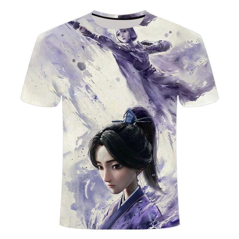 Футболка для мужчин и женщин, детская, Nezha's Demon, детские, мужские и женские футболки с изображением моря, летние футболки с 3D-печатью, короткий рукав, мужская одежда