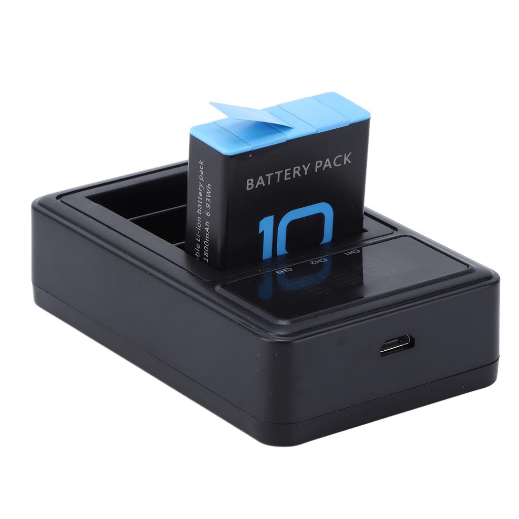 Battery Charger 3 Channel Portable Action Camera Batteries Charging Station for Go Hero 9 10