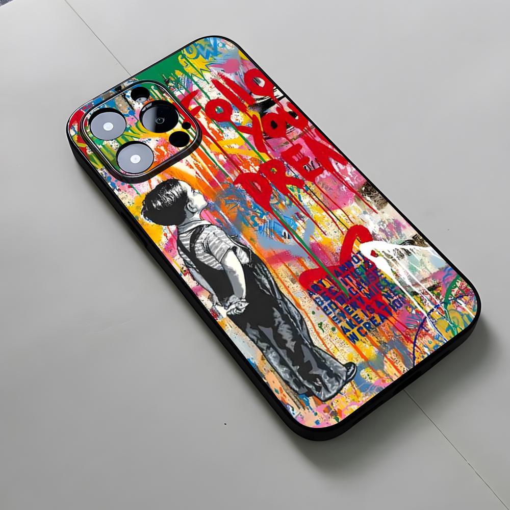 Чехол для телефона Street Art Banksy Graffiti для iPhone 16 15 12 14 Se 2020 16 Man Pro Max 11 13 Xr X Xs Mini Plus Чехол-оболочка