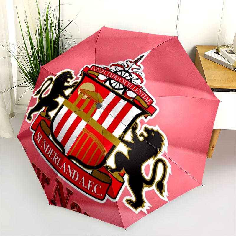 1 PC Automatic Folding Umbrella - Sunderland A.F Custom Name Pattern, Portable & Foldable Design with 8 Ribs, Christmas Birthday Gifts