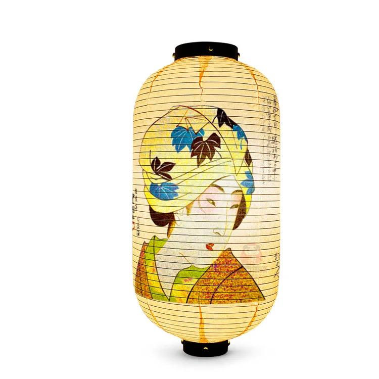 Japanese Style Geisha Pattern Lantern Waterproof Cloth Ukiyo-e Cuisine Restaurant Izakaya Decor Lantern Festival Party Decor