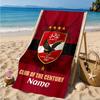 Custom Name Beach Towel Ahly FC Crest Microfiber Beach Towel, Lightweight for Summer Travel, Swimming Pool Fan Birthday Gift