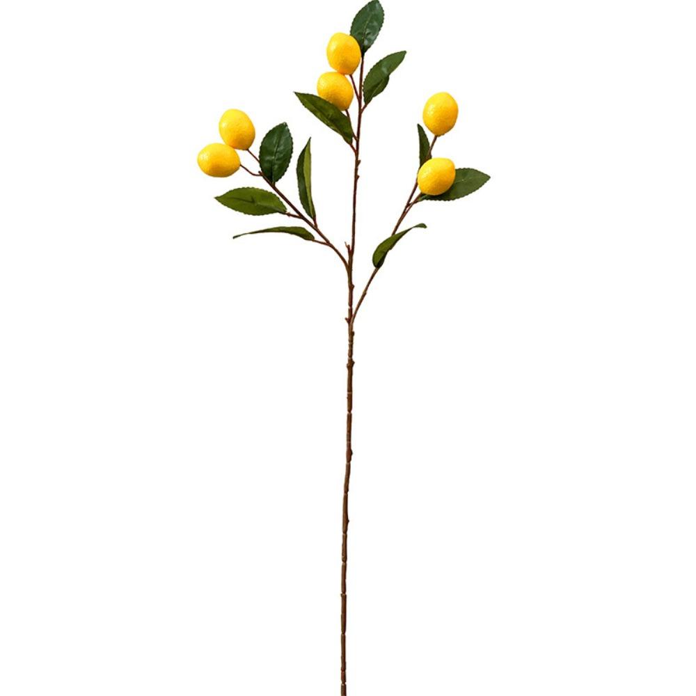 Элегантная искусственная ветка лимона Пластиковые поддельные растения Искусственный лимонный фрукт Домашний сад