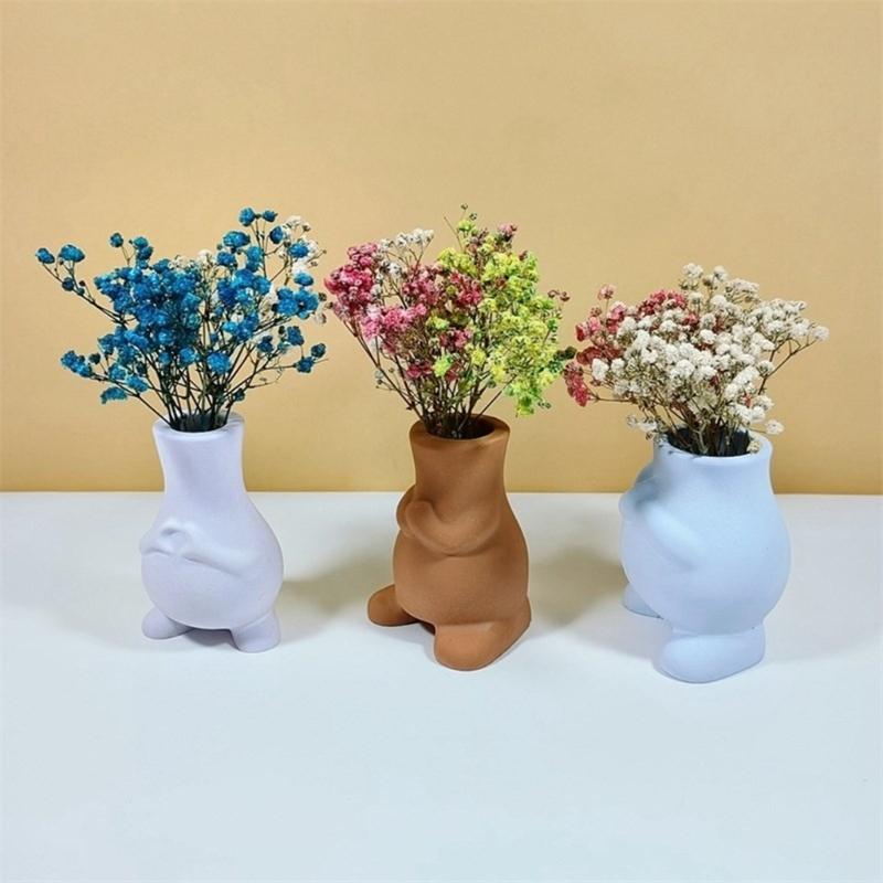 Vase Resin Molds Heart Postures Silicone Mold Succulent Plant Flower Pots Mold Epoxy Resin Casting Mould Home Decorations