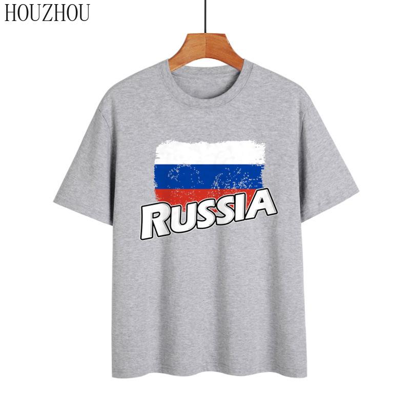 HOUZHOU Футболка с принтом унисекс, русский день победы, белая, классическая, повседневная, с коротким рукавом, летние Ulla Ins, топы больших размеров