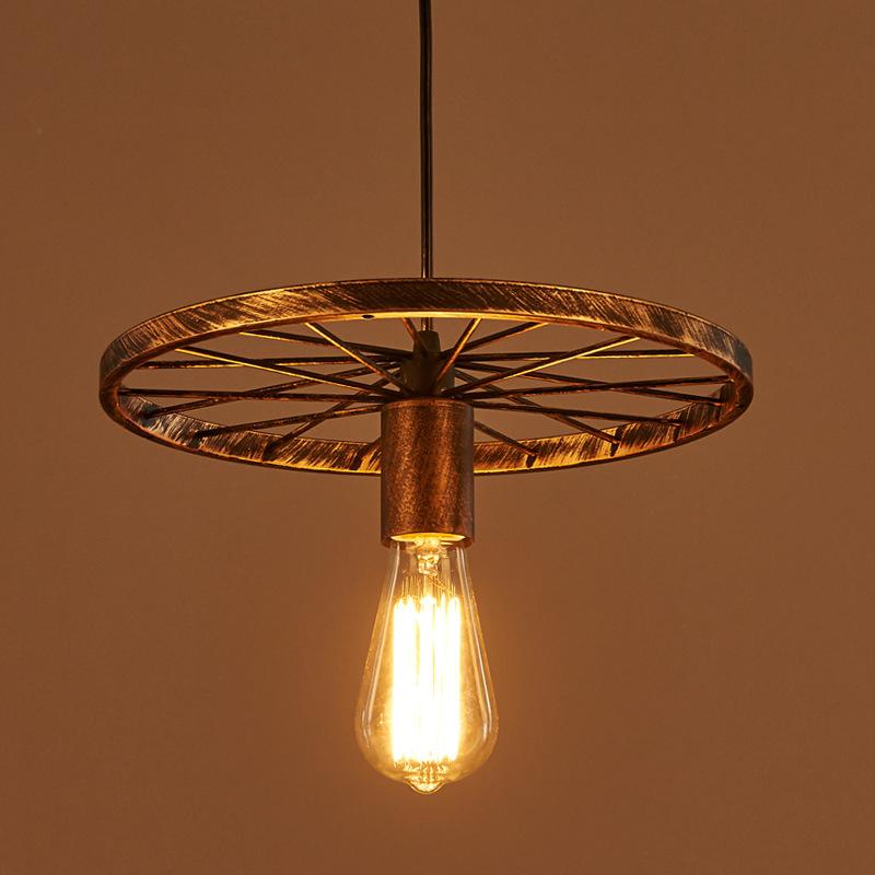 Retro Loft Industrial Chandelier Iron Wheel Lamp Restaurant Cafe Bar Table Light Shop Dining Room Pendant Lamp