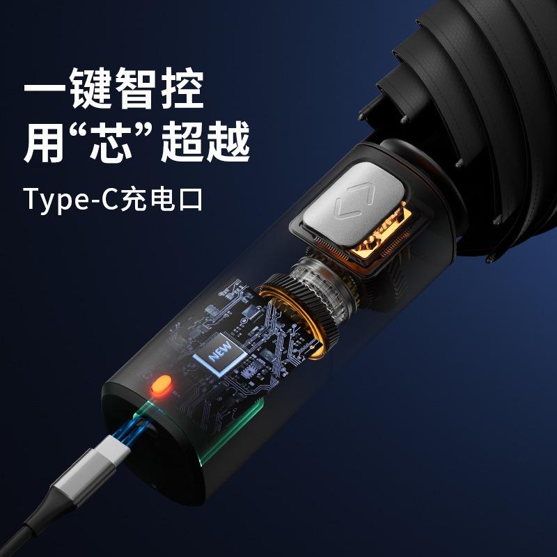 New Black Technology High-end Automatic Business Folding Umbrella Reinforced Wind-resistant Fashionable Electric Parasol