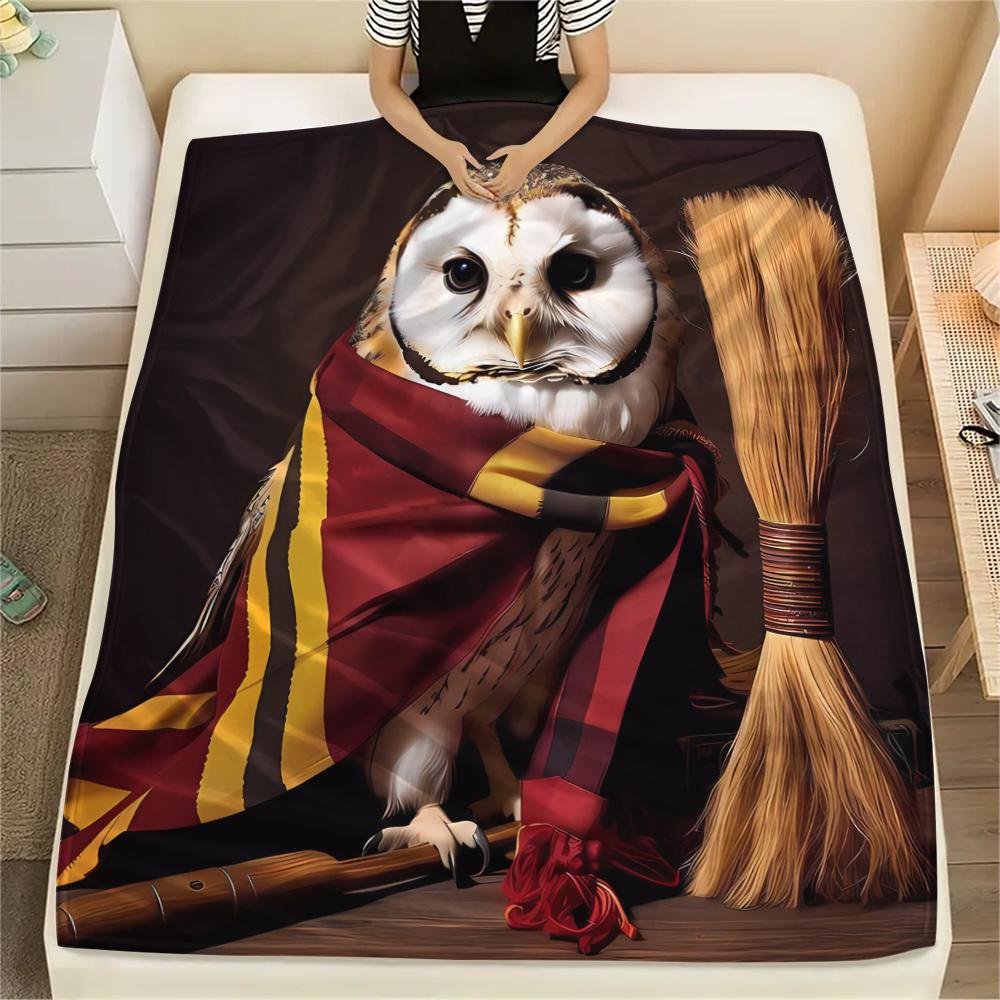 Harry Potter's Owl Soft Flannel Blanket, Print for Bedrooms Sofas Beds, Suitable for Travel Picnic Chair -HYQ29