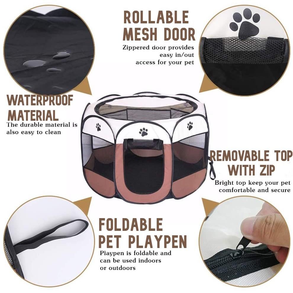 Portable Pet Safe Tent  Foldable Lightweight Pet Playpen Outdoor Travel Waterproof Dogs & Cats Fence