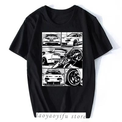 Японские Автомобильные Фанаты Гонки Гоночные Футболки Рубашка Мода Лето Мужская Футболка Fragment Футболка Белая Jdm Буст Турбо Харадзюку Хип-хоп Футболка