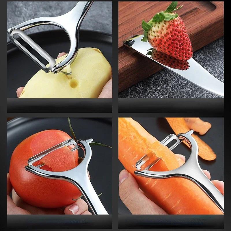 Stainless Steel Fruit Vegetable Peeler Potato Carrot Apple Peeler Grater Kitchen Gadget Multifunctional Steel Vegetable Tools