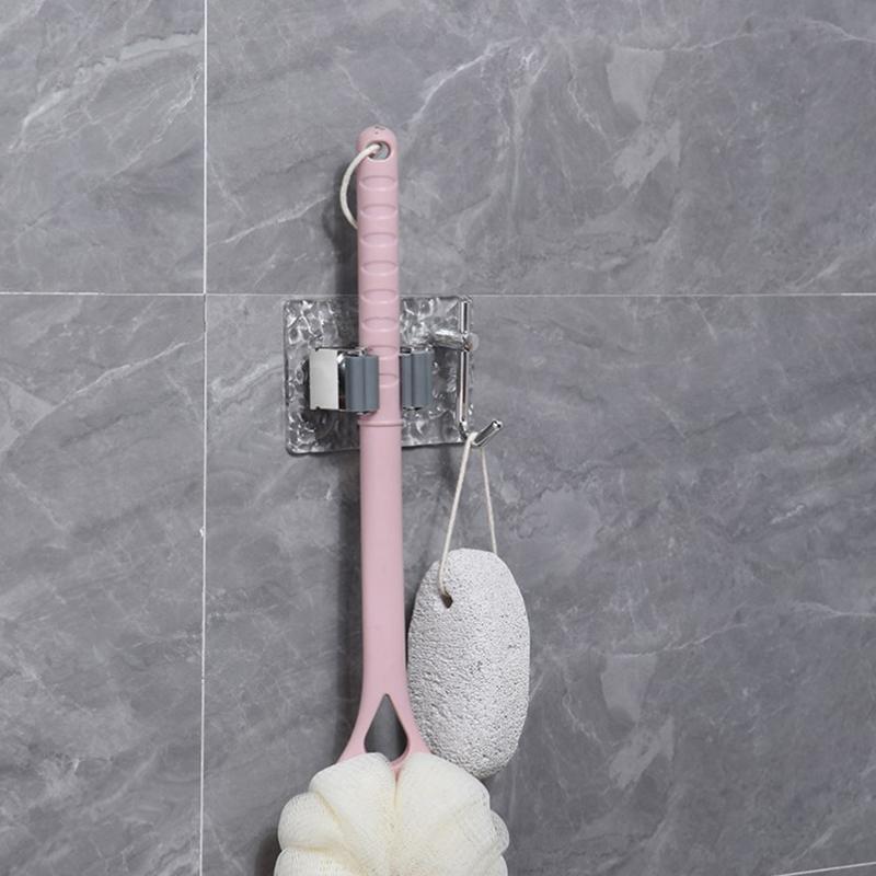 Настенные многоцелевые крючки, подставка для швабры, держатель для хранения швабры, зажим, самоклеящийся крючок для органайзера для швабры без перфорации для ванной комнаты