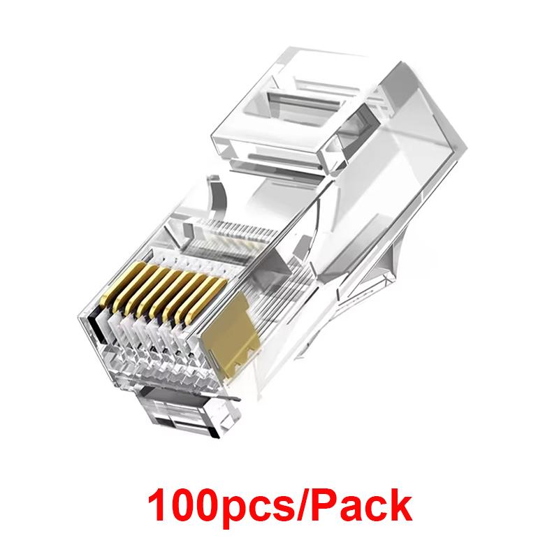 20/50/100 ШТ. Разъемы RJ45 Ethernet Кабели Модульные Штекеры Сетевые RJ-45 Lan Кристаллические Коннекторы Cat5 Cat5e Позолоченные Сетевые Кабели
