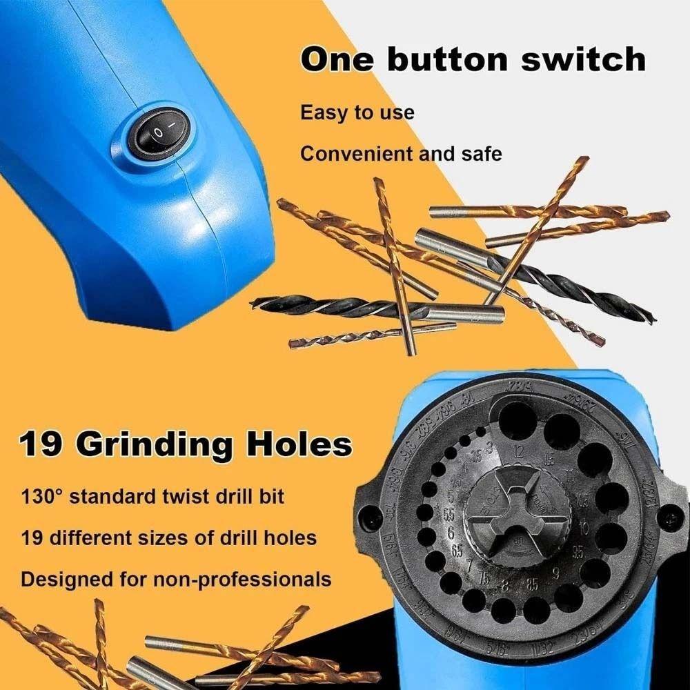 3‑12mm Twist Bits Drill Bit Sharpener 19 Holes Drill Bit Grinder For 3‑12mm