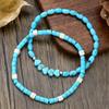 New Bohemian turquoise bracelet set National turquoise love multi-layer stacked bracelet men