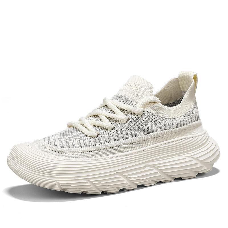 Men's Sports Shoes Summer New Casual Versatile Fly-woven Thick Soles Increase Height Lazy Running Shoes Men's Shoes