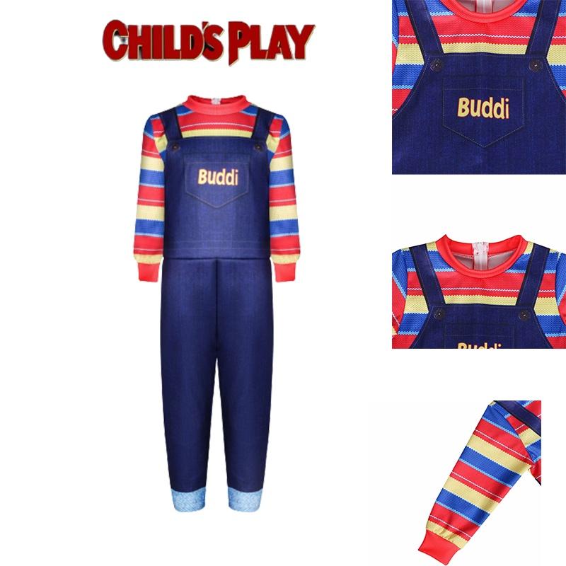 Детский костюм Чаки из фильма «Детские игры» для косплея, страшный комбинезон для Хэллоуин-вечеринок