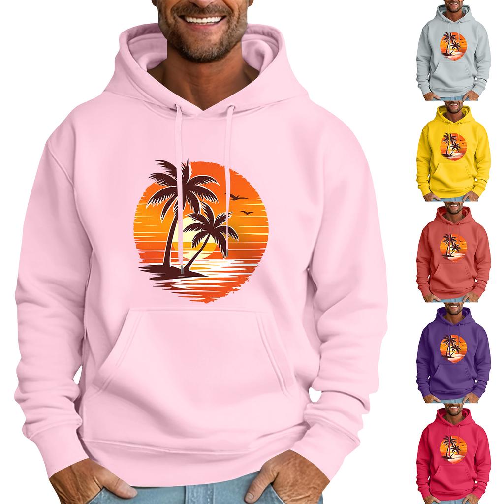 Men's Loose Flag Printed Hooded Sweatshirt Men's Casual Fashion Sports Sweatshirt