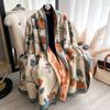 Elegant Floral Jacquard Pashmina Imitation Cashmere Scarf Winter Thick Warm Two-Sided Shawl Coldproof Windproof Blanket