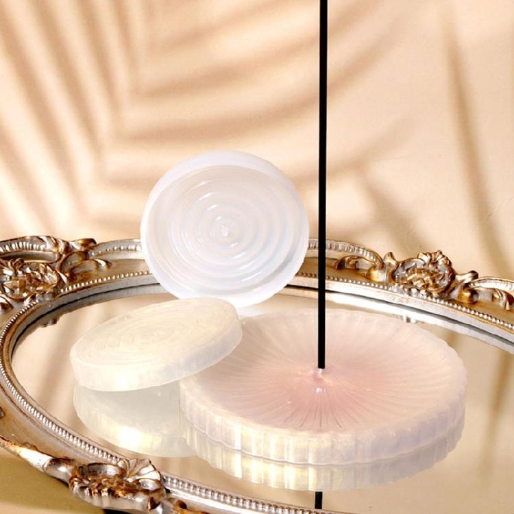 Crystal Epoxy Mold Incense Stick Holder Resin Molds Round Jewelry Tray Mold