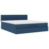 Enjoy a restful night s sleep with this Ottoman bed with mattress and blue LEDs (160x200 cm fabric
