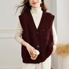Карманный жилет на гвоздях для женщин на весну Простой ретро корейский дизайн с V-образным вырезом Топ для женщин