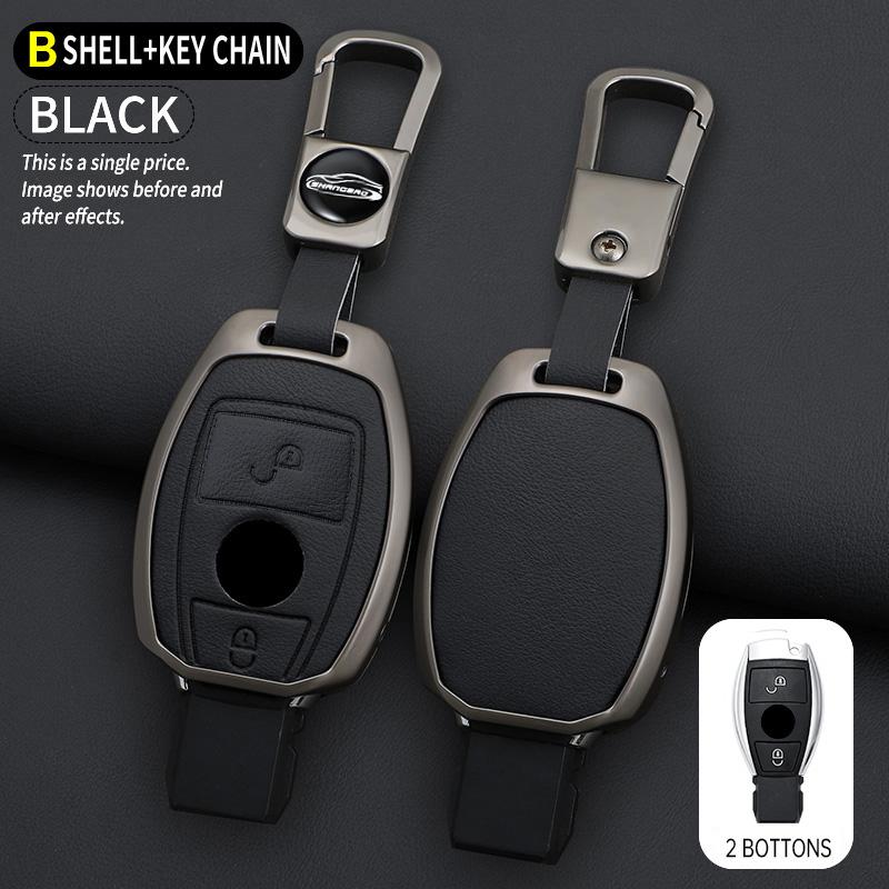 Interior Mouldings Car Zinc Alloy Leather Key Case Cover For Mercedes-Benz AMG CLS300 CLS350 S63 CLS260 W218 W219 Protection Key