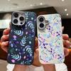 Flowers Patterned Texture TPU Case For iPhone 16 16e 15 Pro Max 14 13 12 11 Shockproof Soft Silicone Phone Cover