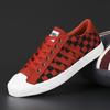 2024 Fashion Men's Casual Shoes Red Checkered Man Canvas Shoes Breathable Espadrilles Men Flat Classic Men's Vulcanized Sneakers