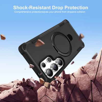 Для Samsung Galaxy S25 Ultra Чехол Совместимый с MagSafe Подставка TPU+PC Противоударная Задняя Крышка Телефона