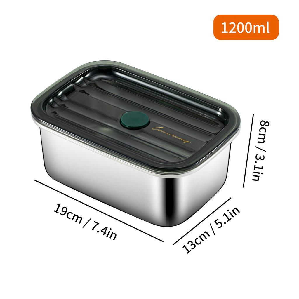 304 Stainless Steel Vacuum Fresh-keeping Box Heatable Bento Lunch Box Refrigerator Sealed Food Container With Lid