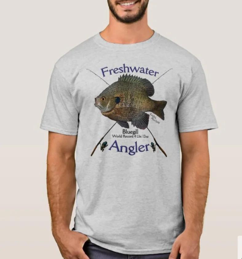 Bluegill Freshwater Fisherman Fishing Angler Gift TShirt 100 Cotton ONeck Short Sleeve Summer Casual Mens Tshirt Streetwear