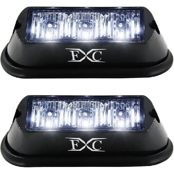 FXC (2 шт. 3-Светодиодный стробоскоп Фиолетовый Водонепроницаемый Аварийный маяк Мигалки, Предупреждающая полоса Purishion 12 различных режимов мигания Автомобиль Внедорожник Пикап Фургон…